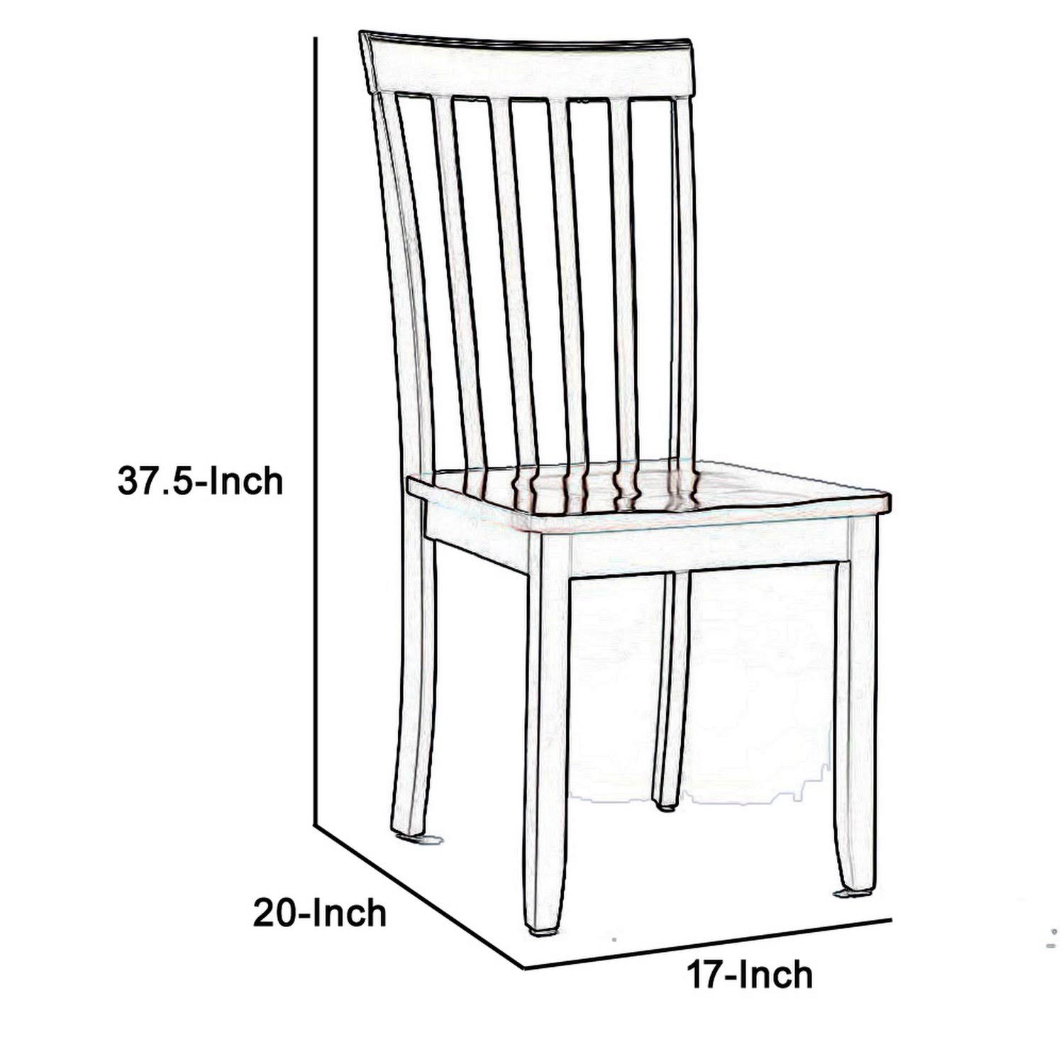 Brown and Black Wooden Dining Chair Set of 2 W72410