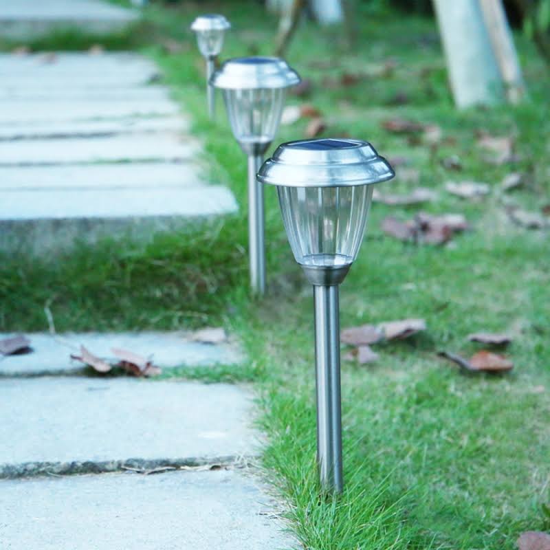 Solar LED Outdoor Lights 8-Pack Stainless Steel Pathway B4732
