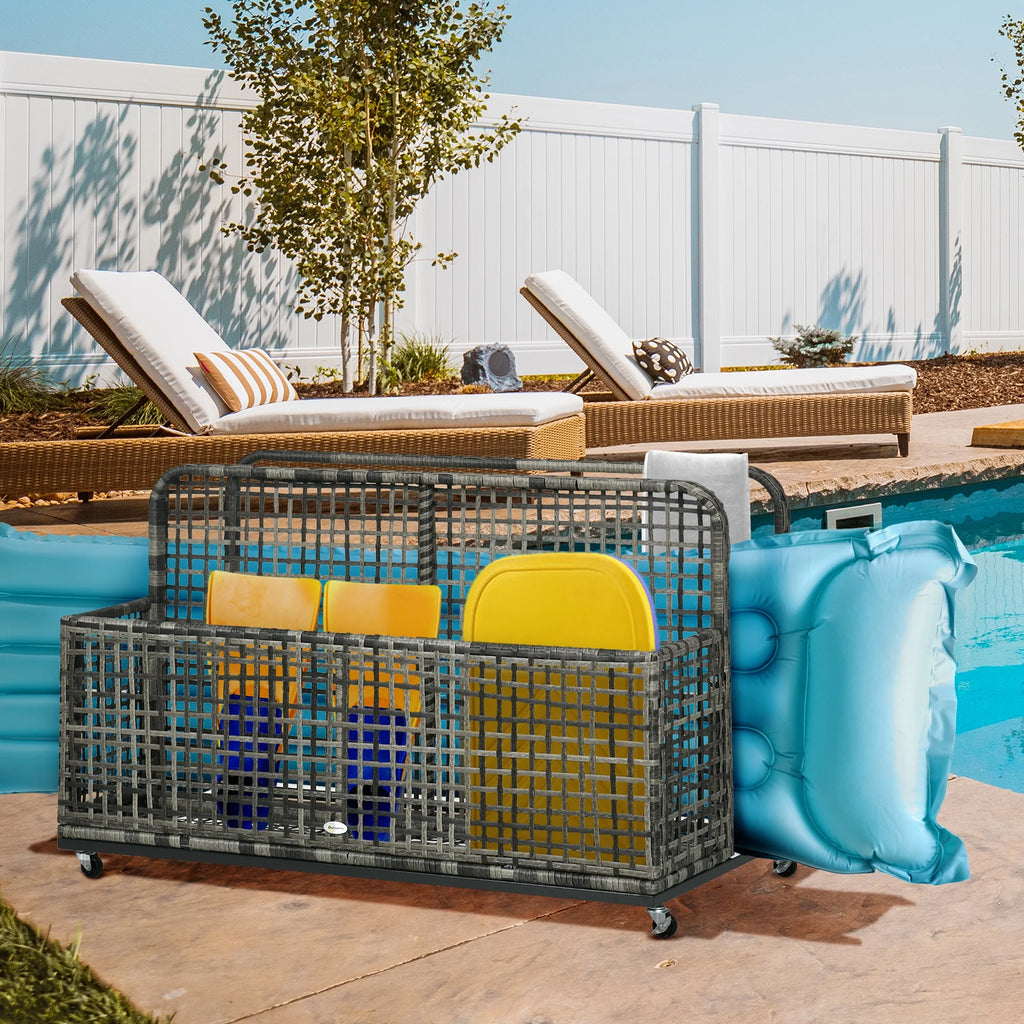 Dark Grey Pool Float Storage with Wheels T59043