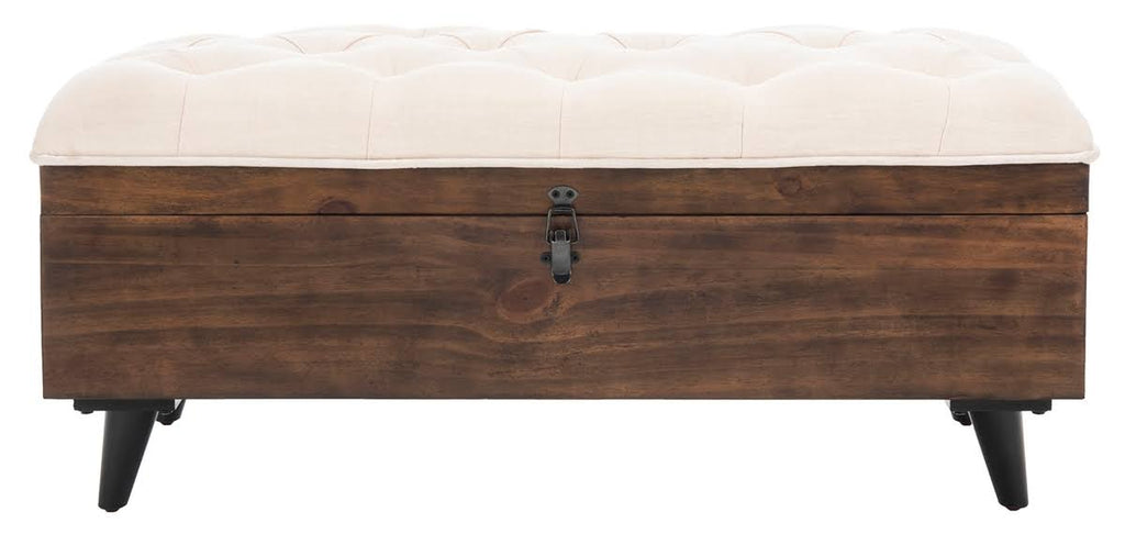 Light Beige Tufted Cocktail Ottoman R823875