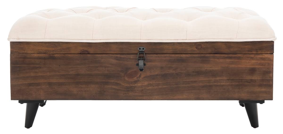 Light Beige Tufted Cocktail Ottoman R823875