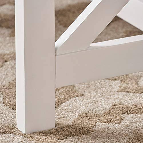 Acacia Wood End Table with White Frame D8802