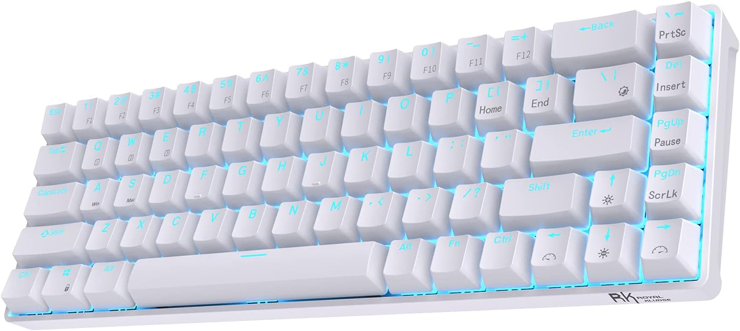 RK68 Wireless Hot Swappable 65% Mechanical Keyboard, 68 Keys, Tactile Brown Switch Pack of 2 W24585