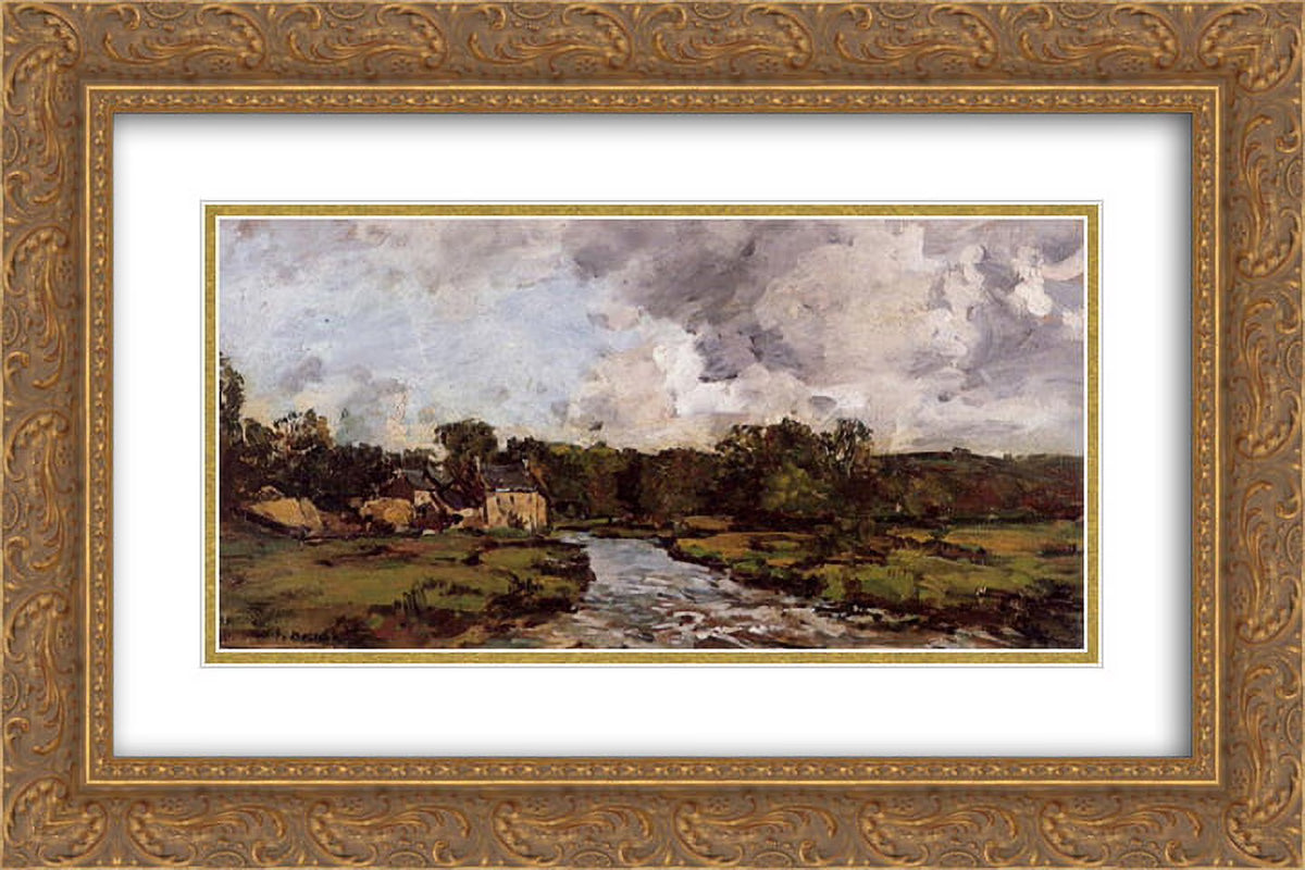 2x Matted 24x16 Gold Ornate Framed Art Print O559