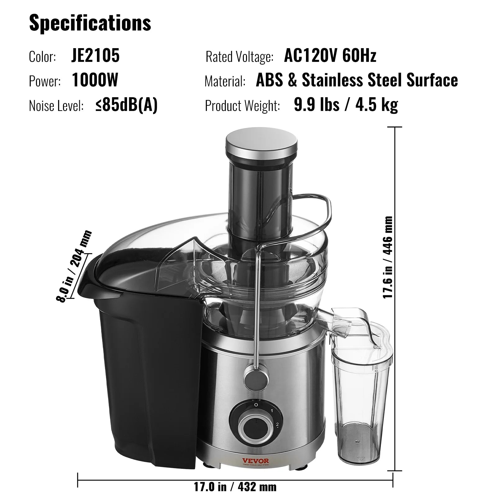 1000W 2 Speed Centrifugal Juicer S764