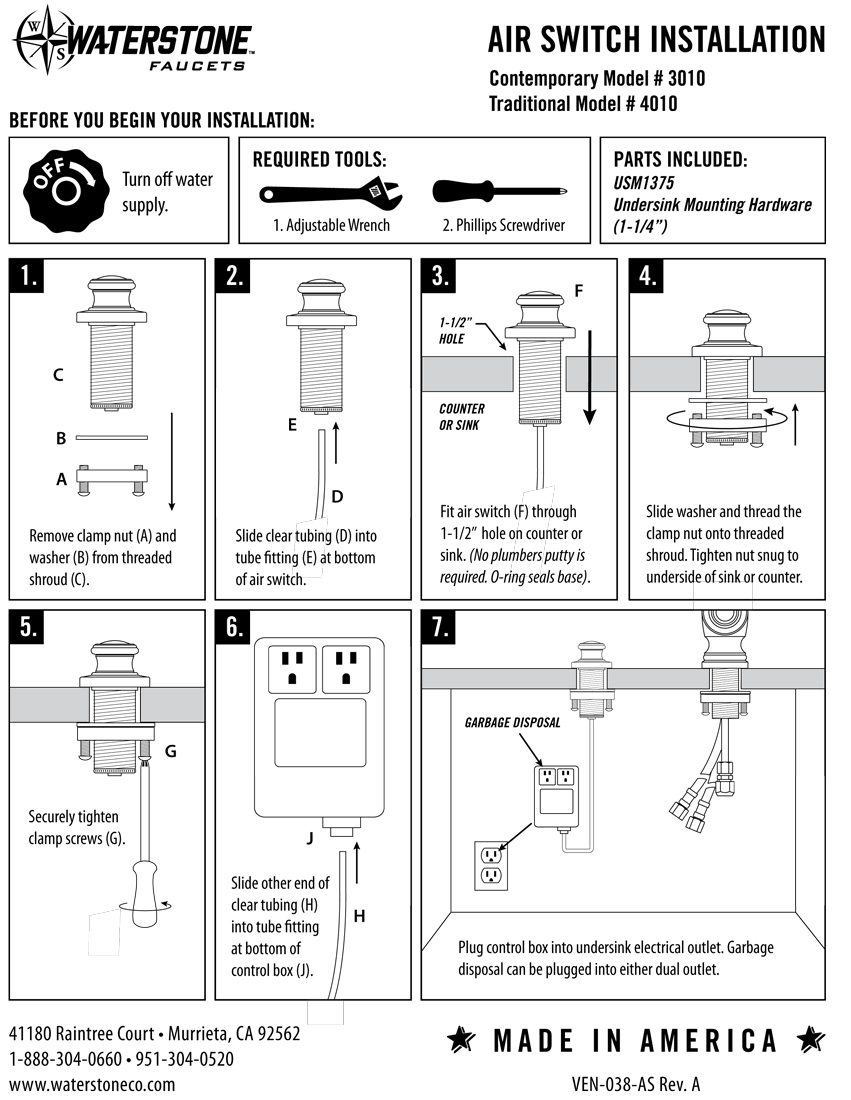 Satin Brass Air Switch Y215485