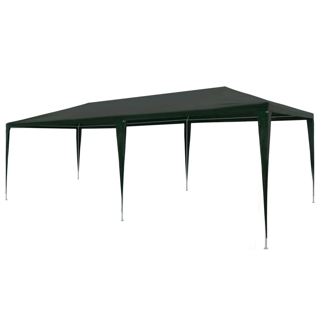 Party Tent Outdoor Gazebo Canopy PE Roof Sunshade Shelter Green 9.8ft x 19.6ft x 8.3ft F96484