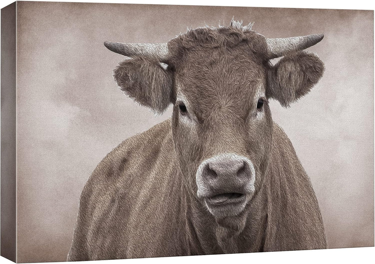 Canvas Print Wall Art Ram Portrait on Graphite Background I509