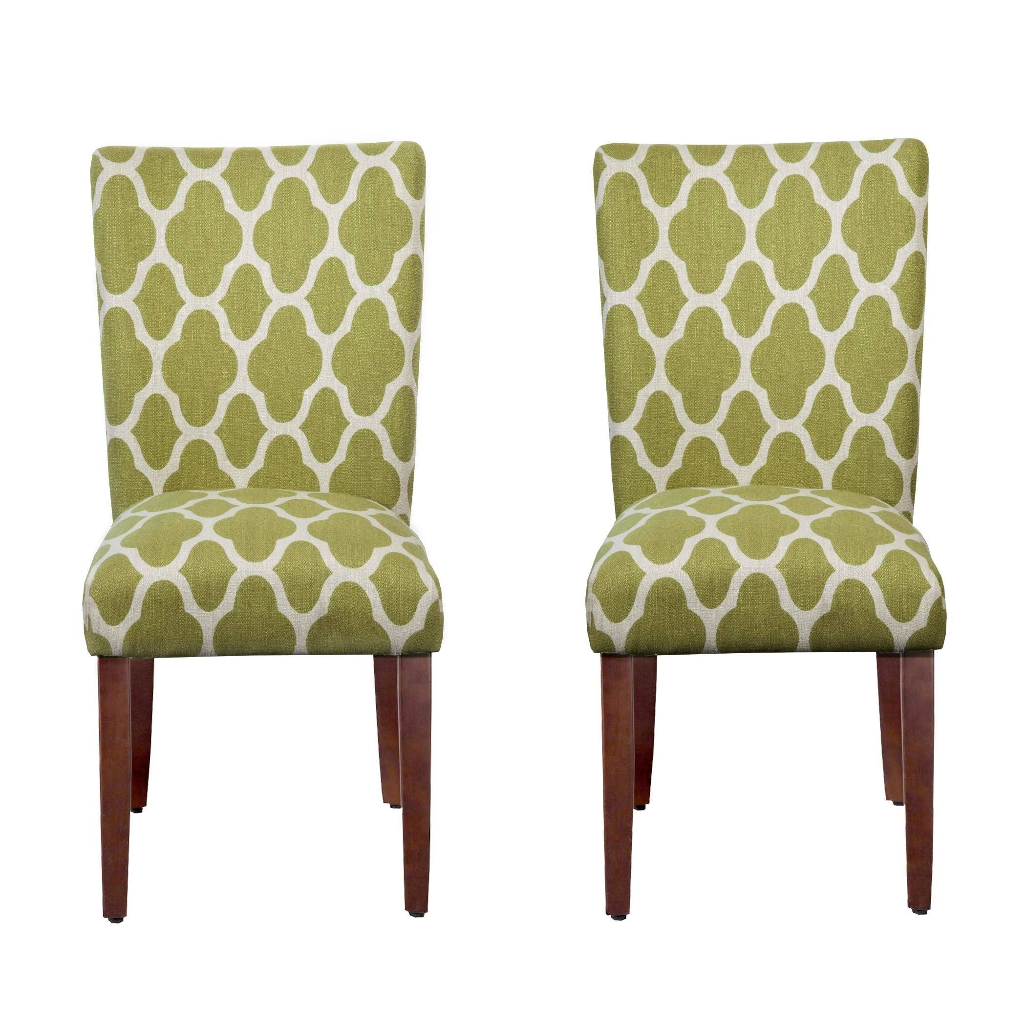 Geo Brights Light Green Parsons Dining Chair (Set of 2) V38002