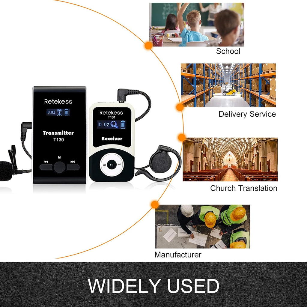 Wireless Tour Guide System Headsets, 99 Channels, Transmitter 15 Receivers A23803