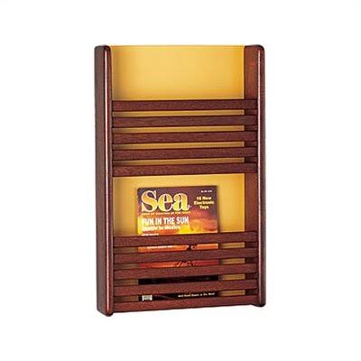 Gray Magazine Rack with Front Slats M710892
