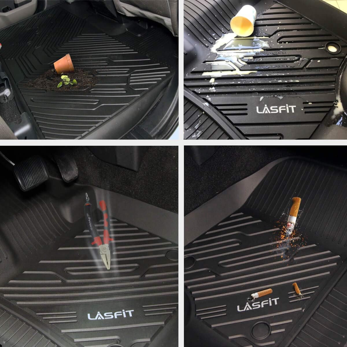 Black TPE Floor Liners for Toyota Tundra CrewMax Cab W1332