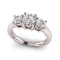 14K White Gold Three Stone Ring R136