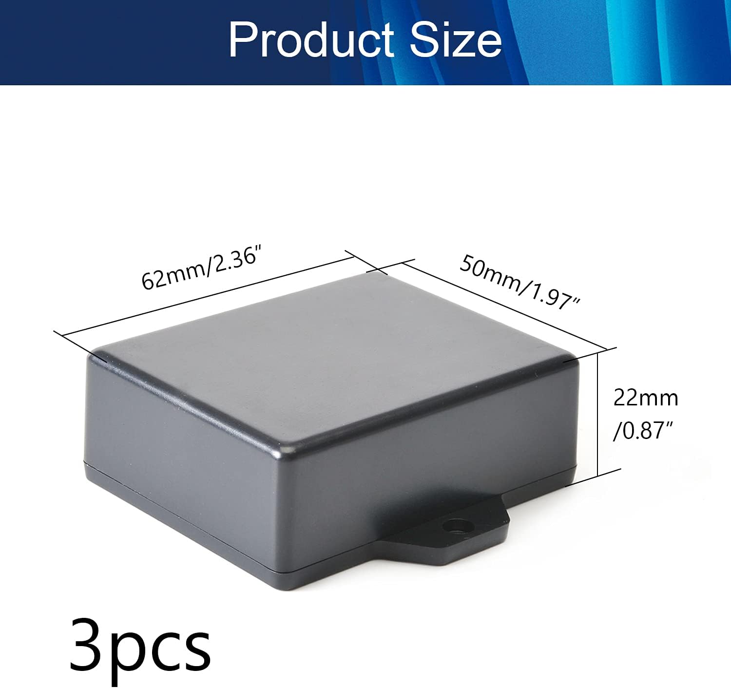 Black ABS Plastic Junction Box with Ear G66594