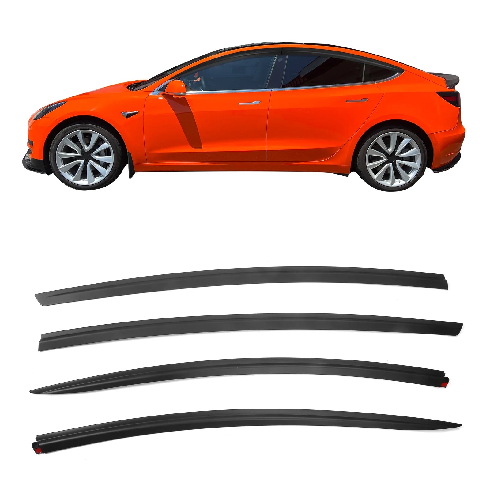Matte Black ABS Window Visors 4PCS P15803