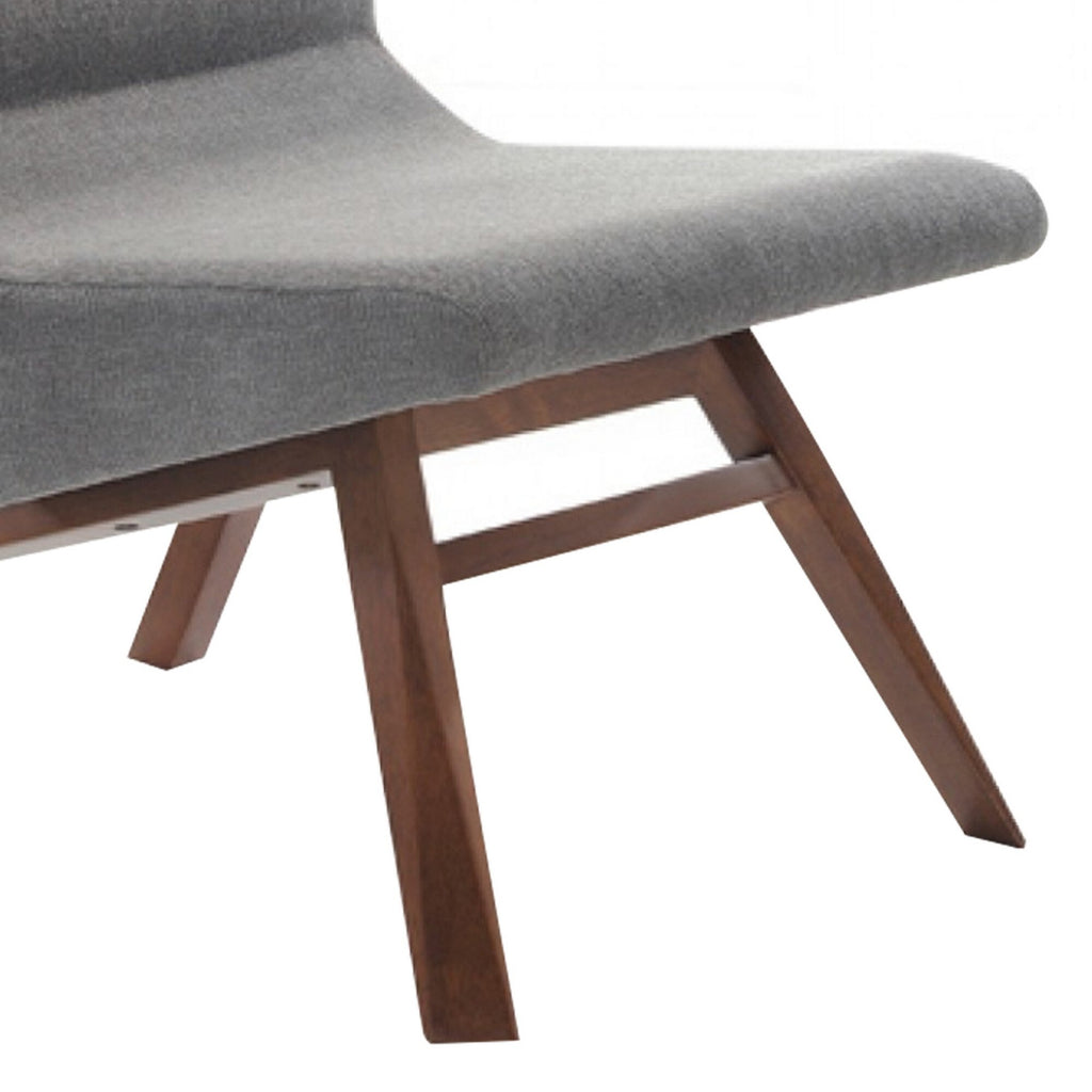 Walnut Gray Wood Side Chair with Ottoman R23673