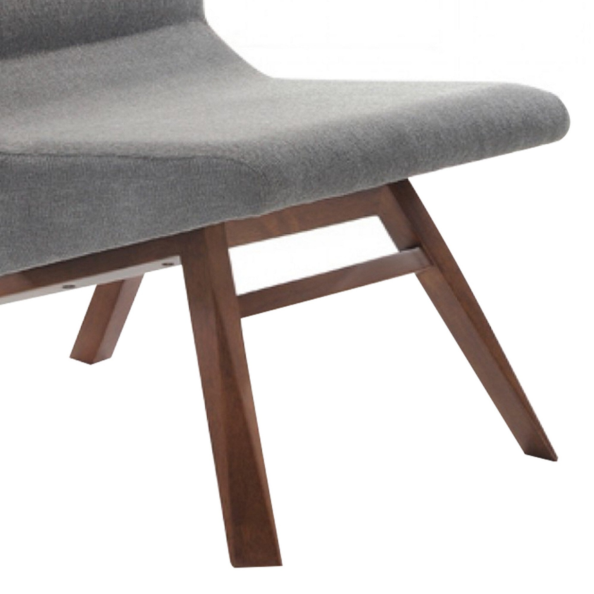 Walnut Gray Wood Side Chair with Ottoman R23673