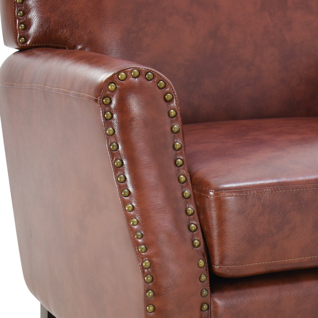 PU Leather Upholstered Accent Chair with Nailheads U104005