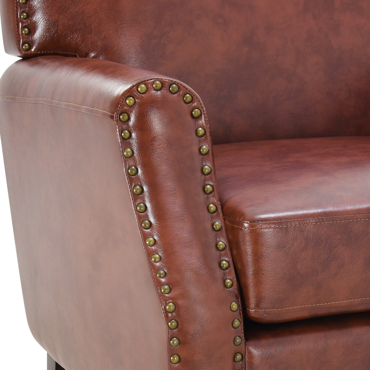 PU Leather Upholstered Accent Chair with Nailheads U104005