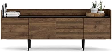 Walnut and Black Sideboard Cabinet with 2 Drawer and 3 Door V9745