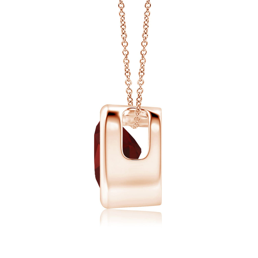 14K Rose Gold Garnet Heart Pendant Necklace R140