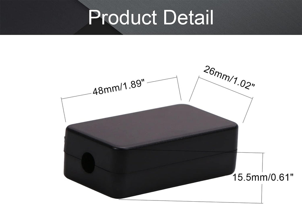 Black ABS Plastic Junction Box with Ear G66594