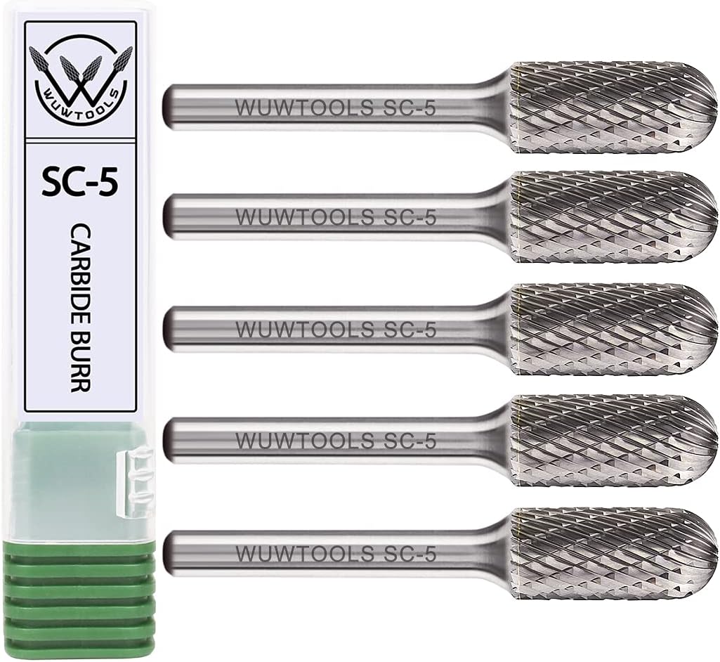 Carbide Cutting Burrs 1/4 Shank Tungsten Double Cut Rotary File Die Grinder Bit 3PCS Pack of 2 N2840