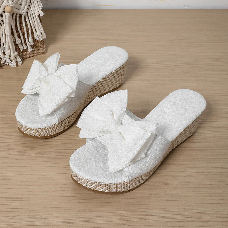 Wedge platform fabric sandals
