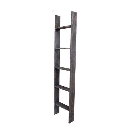 Smoky Black Wooden Decorative Bookcase Ladder C932