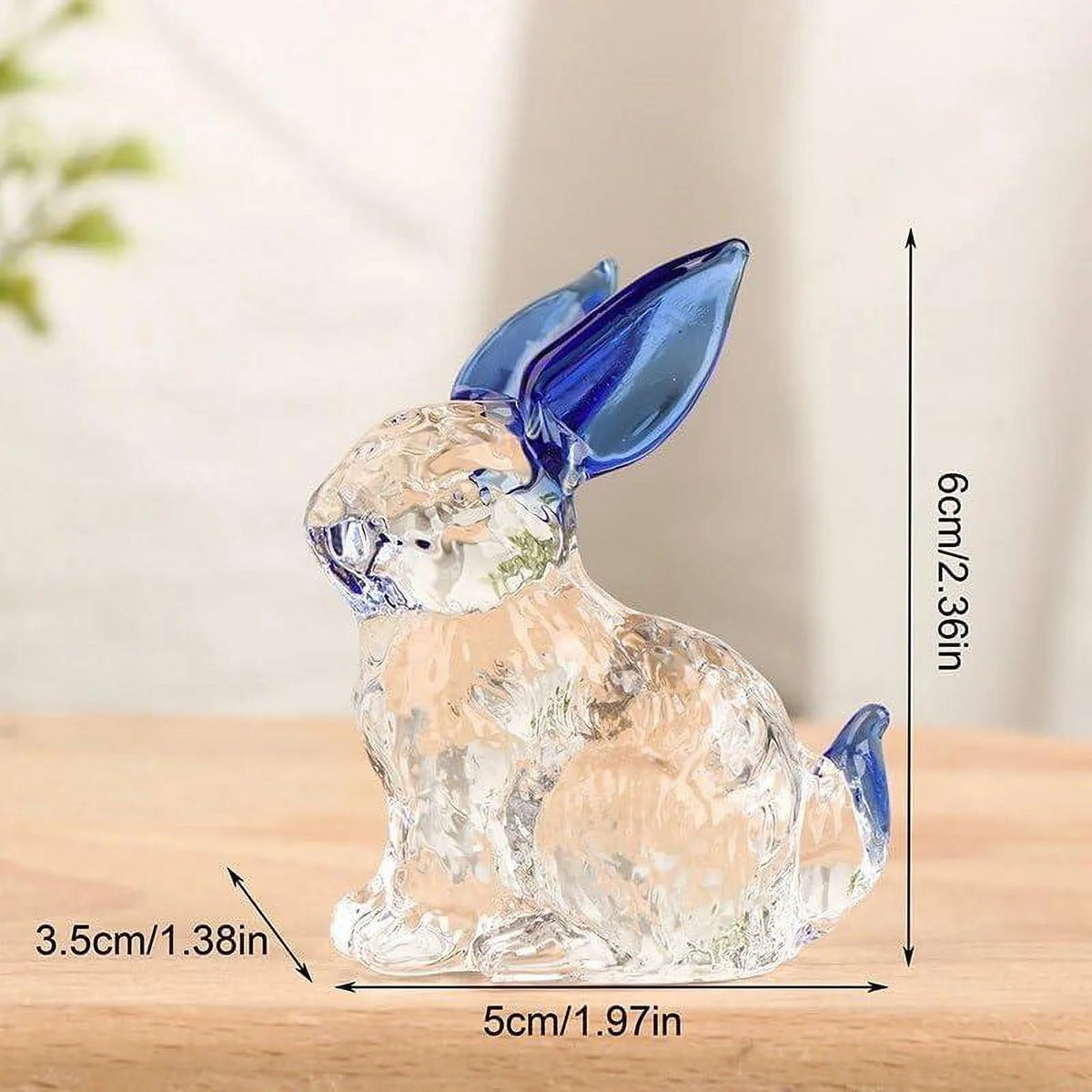 Rabbit Glass Animal Bunny Statue Crystal Figurines Sculpture Ornament Z1883