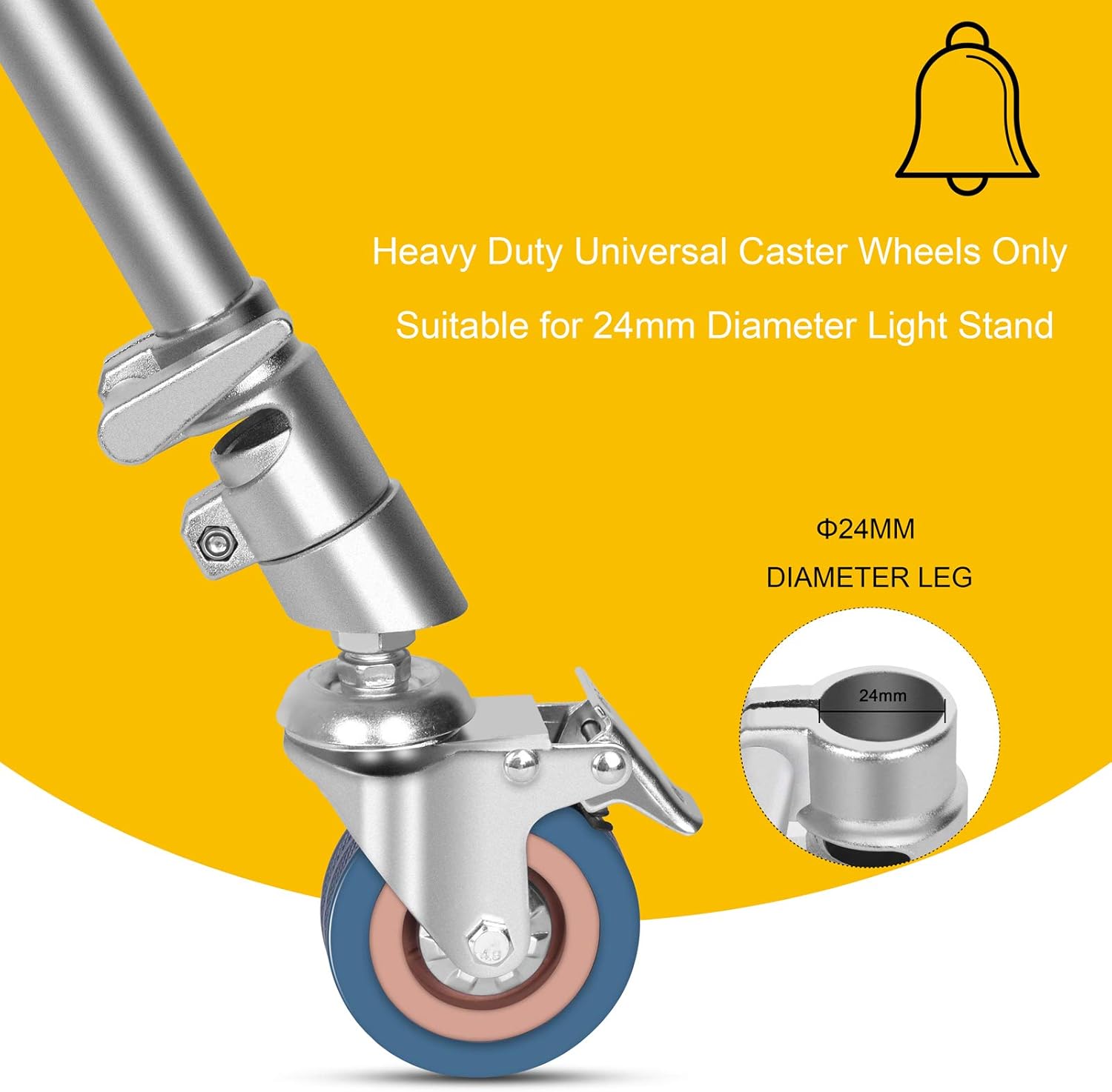 Swivel Caster Wheels Set with Brake for C Stand Q763