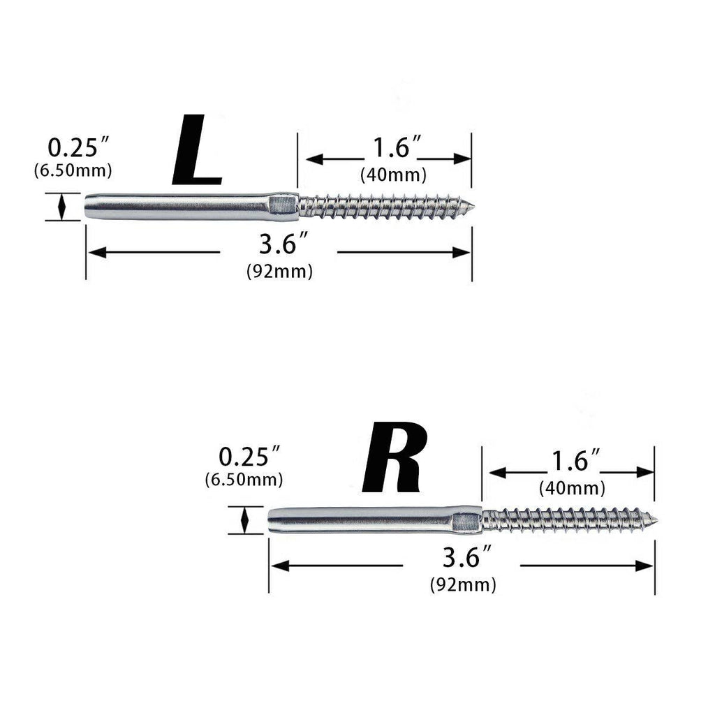 T316 Swage Lag Screws 40 Pack for Cable Railing System P474