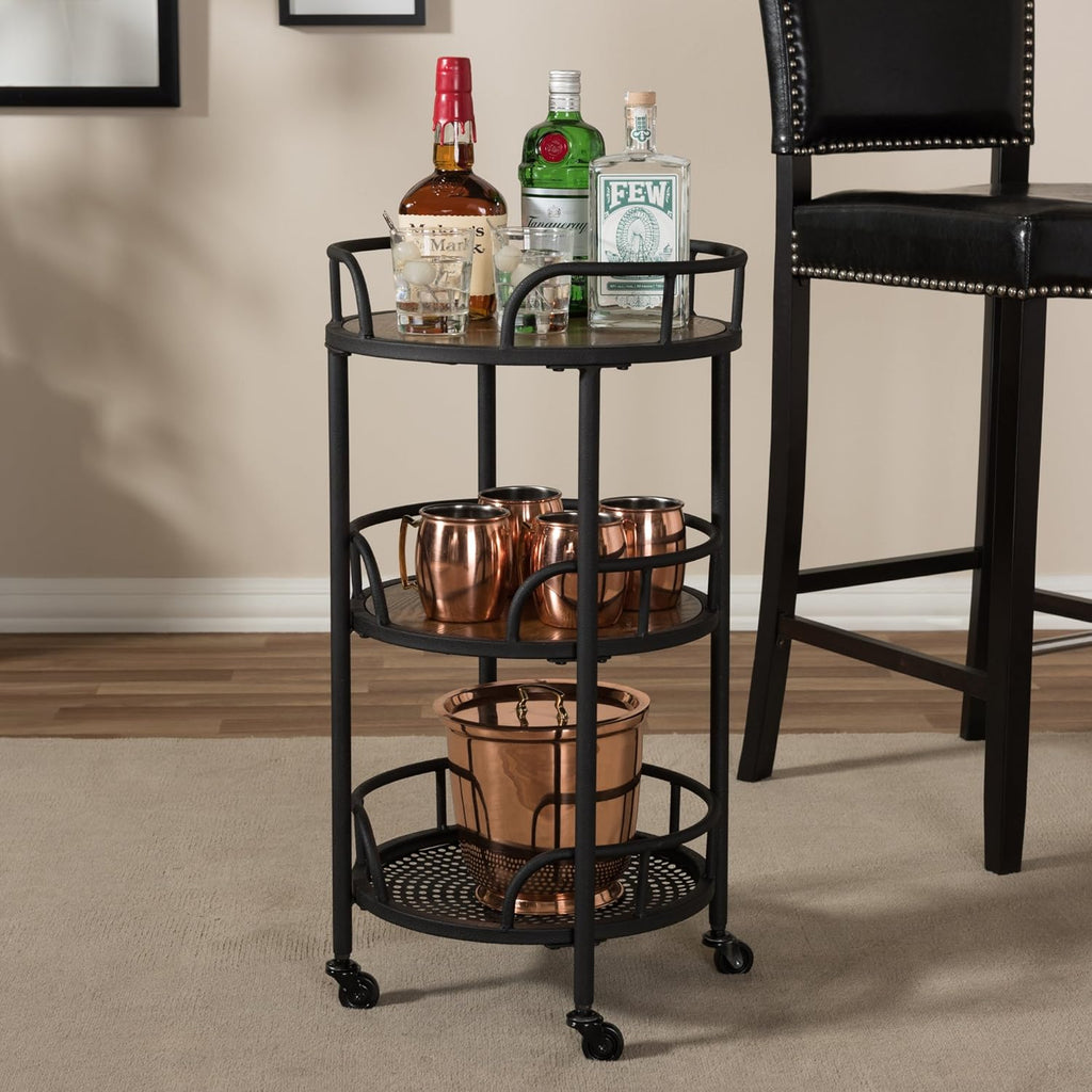 Black/Walnut Brown Trolleys & Carts C534