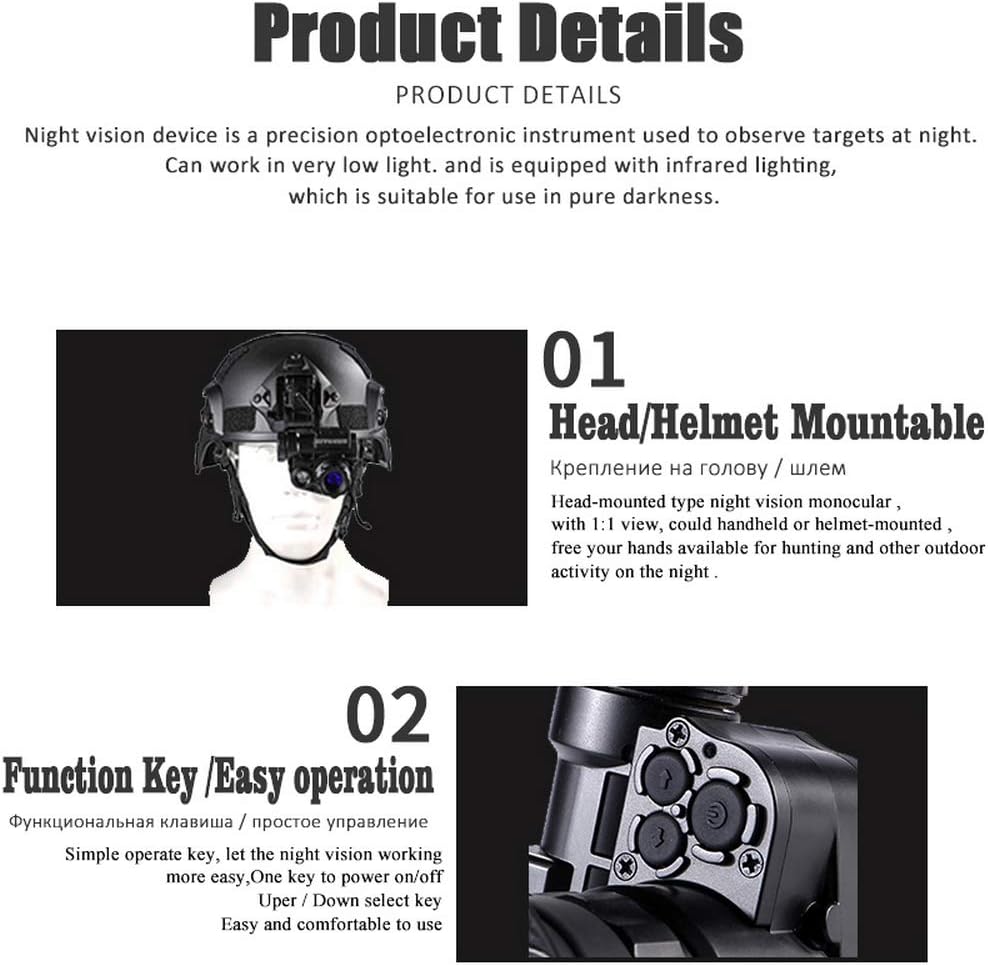 Night Vision Monocular with Helmet Mount, Infrared Camcorder S8043