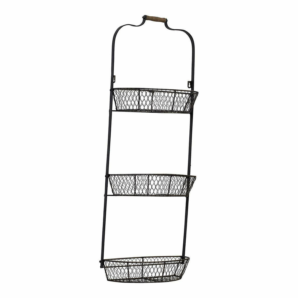 Black Metal Triple Wall Basket Y605