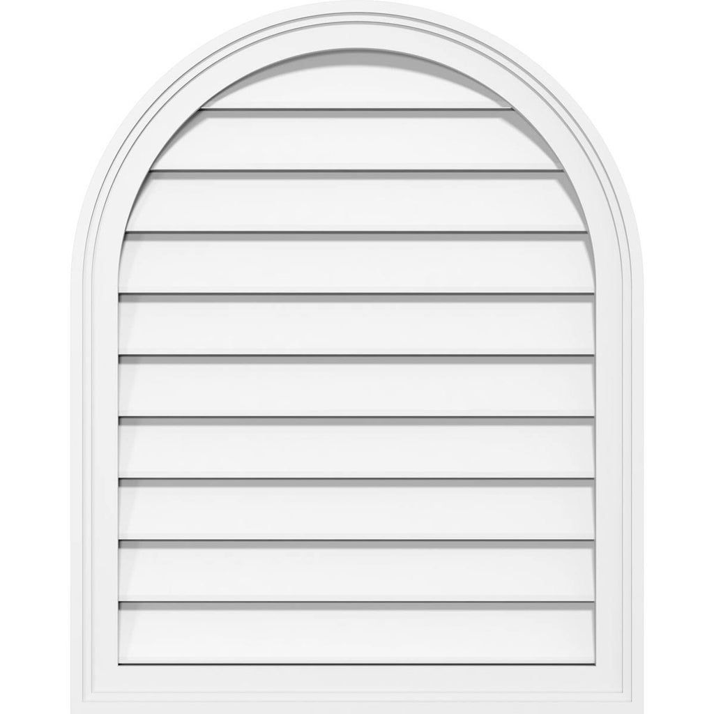 Round Top Surface Mount PVC Gable Vent with Brickmould V35025