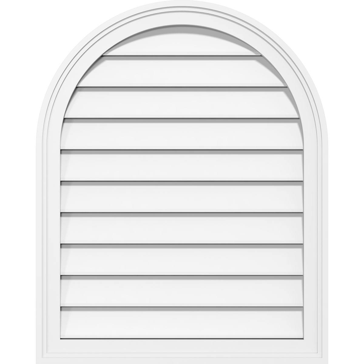 Round Top Surface Mount PVC Gable Vent with Brickmould V35025