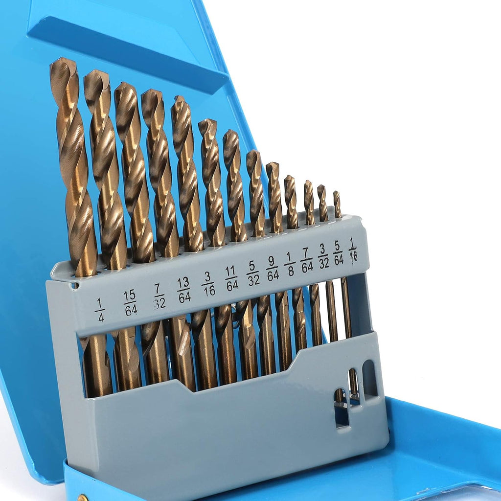 115Pcs M35 High Speed Steel Twist Drill Bit Set with Metal Indexed Storage Case H704