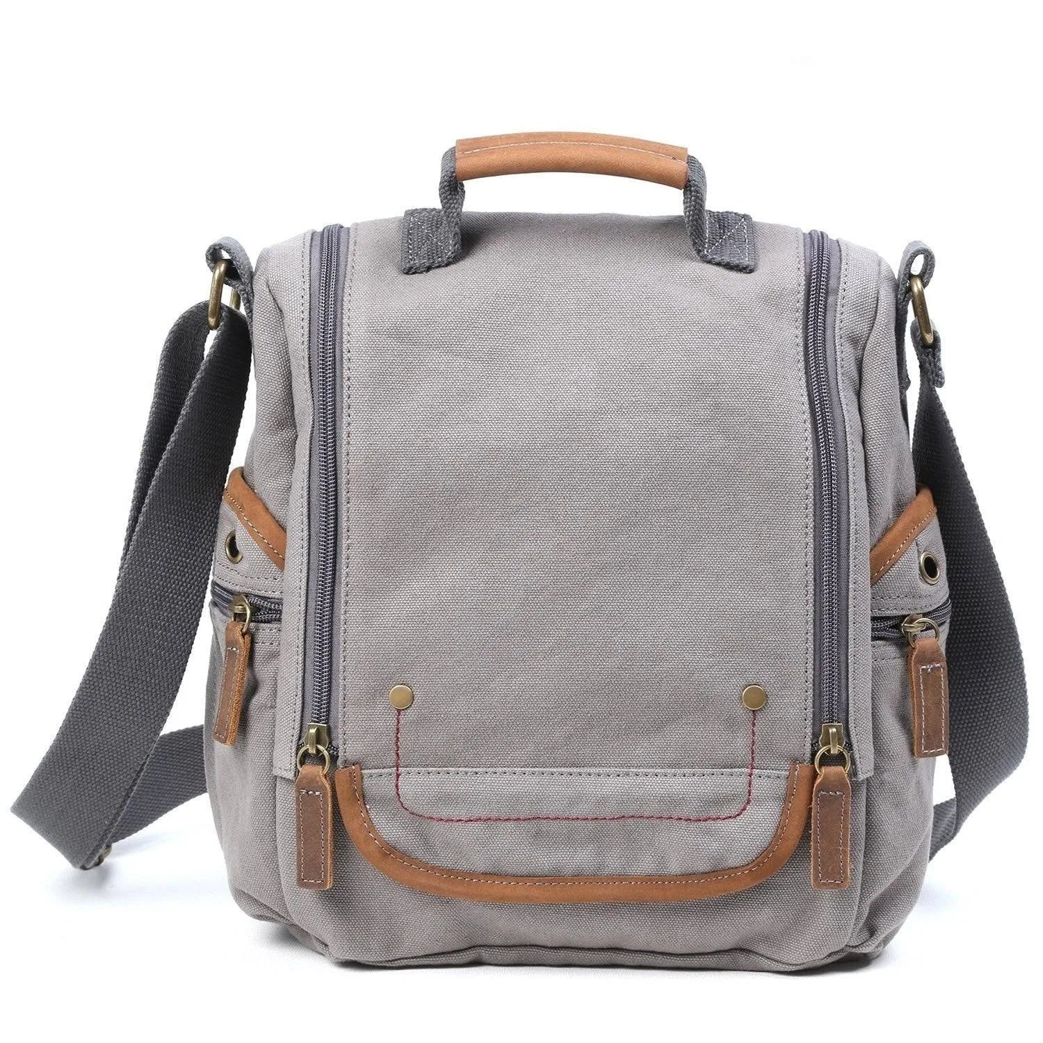 Grey Canvas Crossbody C582