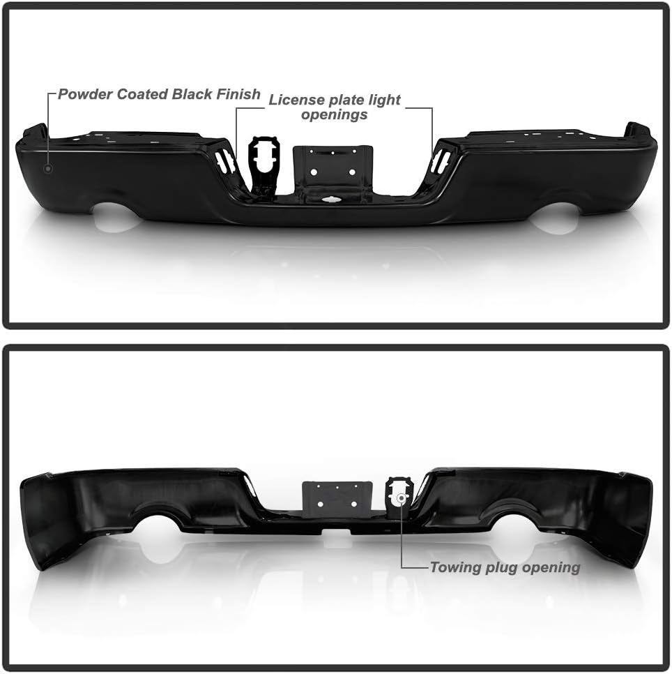 Black Steel Rear Step Bumper N39632