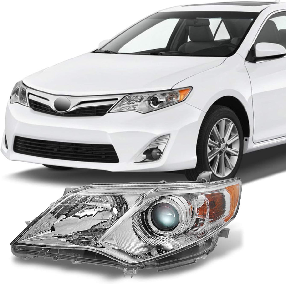 Chrome Clear Projector Headlight Passenger Right Side J33015