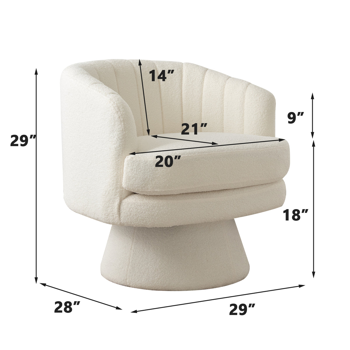 Beige Swivel Accent Chair N1022