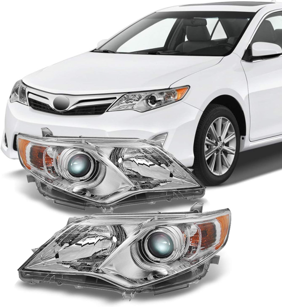 Chrome Clear Projector Headlight Passenger Right Side J33015