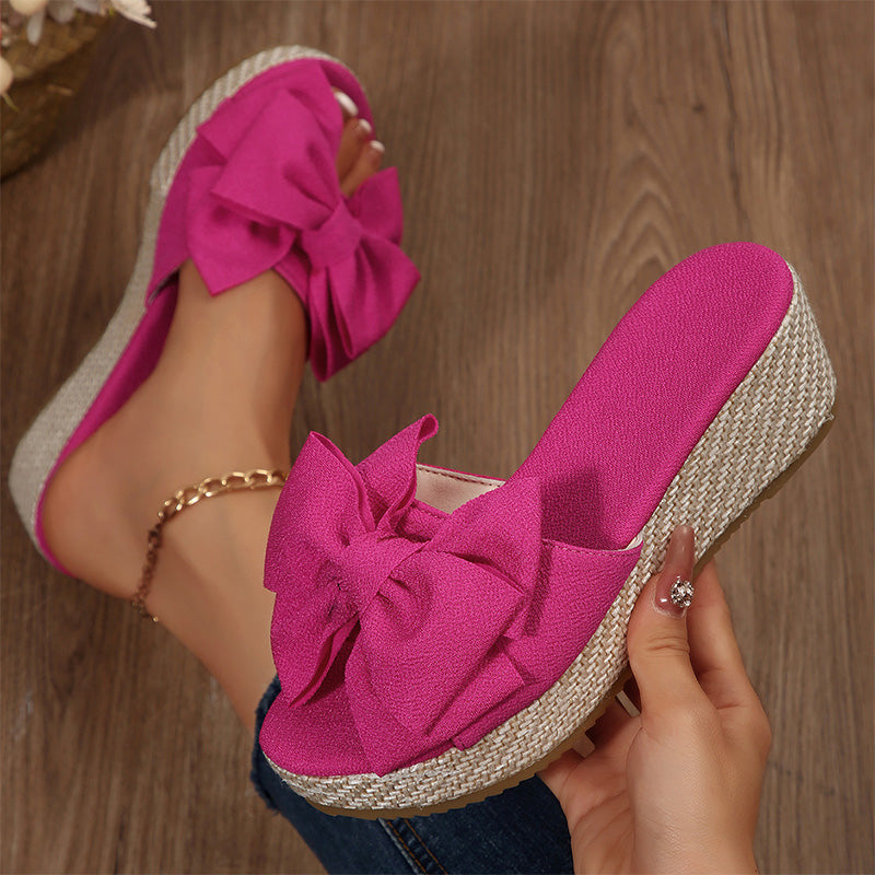 Wedge platform fabric sandals