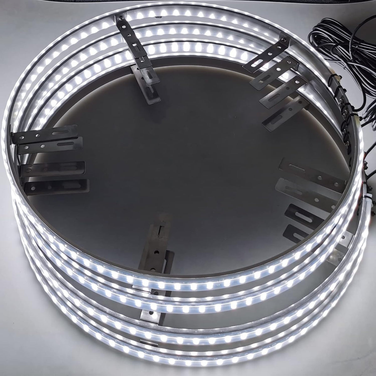 4PCS Pure White 17” Car Rim Lights Waterproof Tire Light Kit with Remote Control Q553828