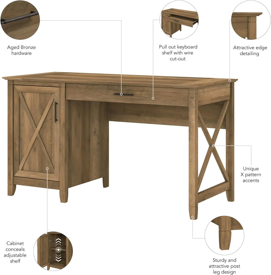 Reclaimed Pine Computer Desk with Storage Z634750