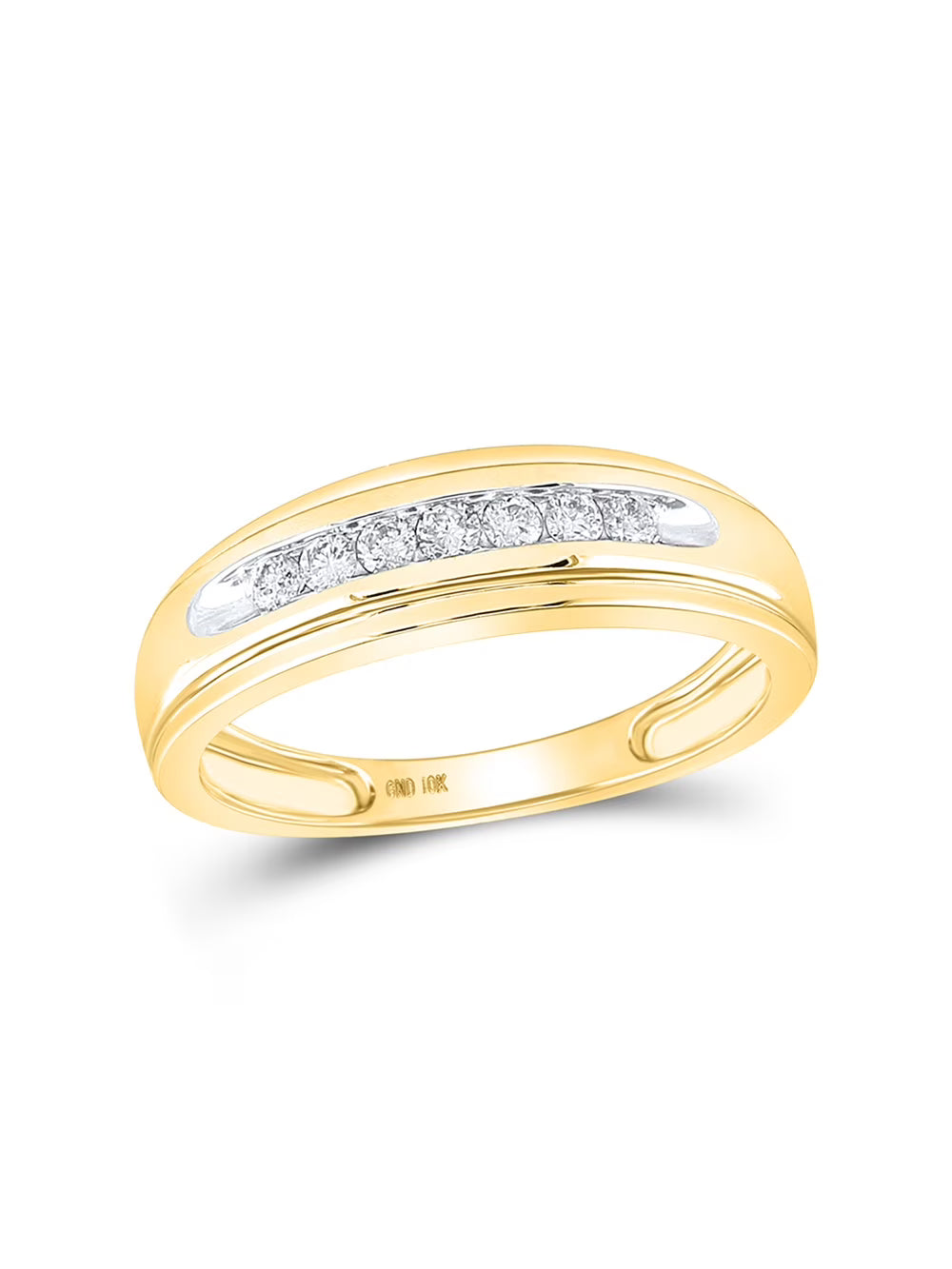 10kt Yellow Gold Mens Diamond Wedding Band Ring 1/4 Cttw N280