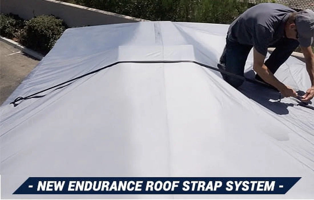 Outdoor Marine Grade Camper Travel Trailer Vehicle Cover Fits 23 to 24 Feet - Gray K74970