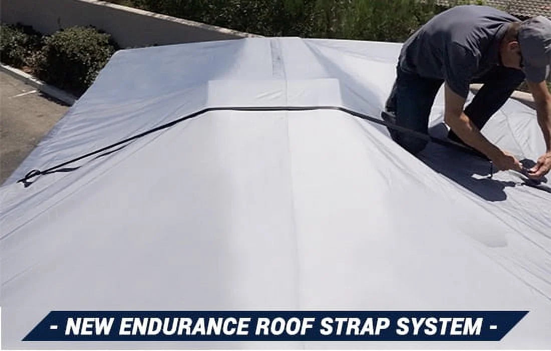 Outdoor Marine Grade Camper Travel Trailer Vehicle Cover Fits 23 to 24 Feet - Gray K74970