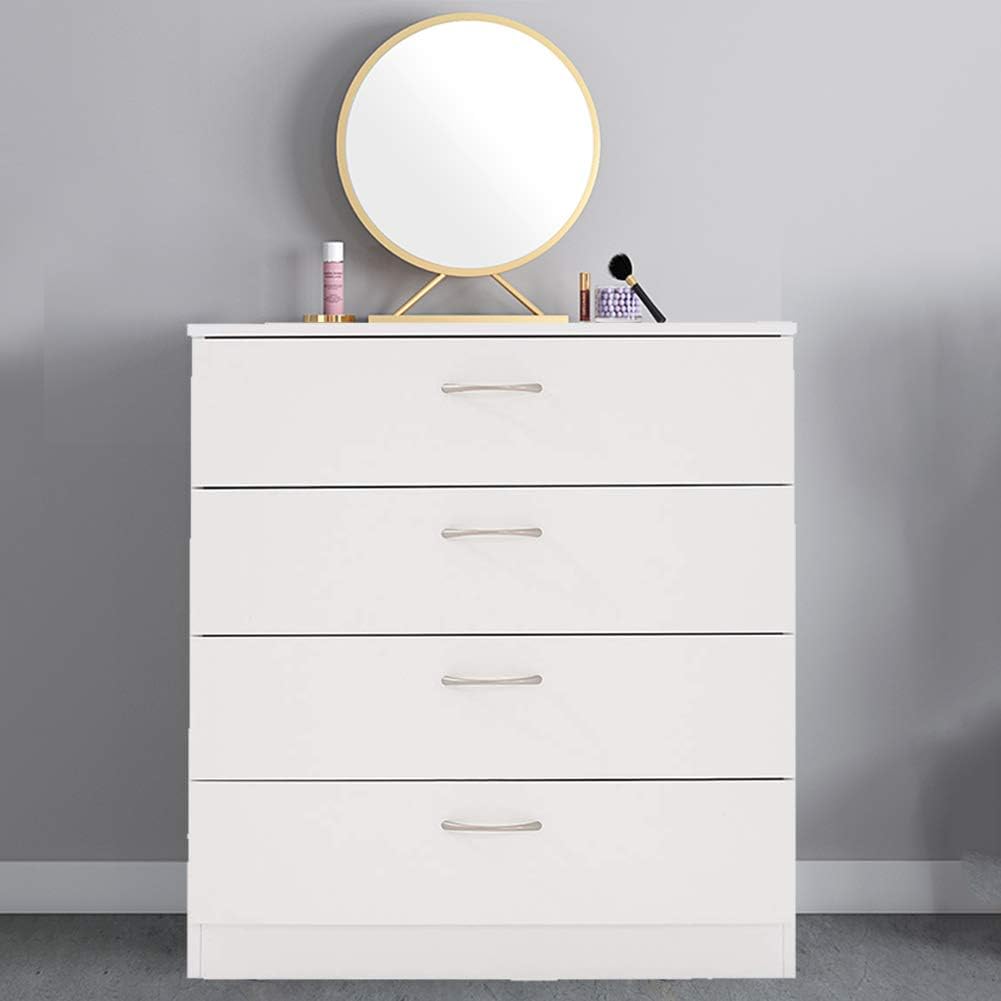 White 7 Drawer Wooden Chest Dresser with Wheels P687